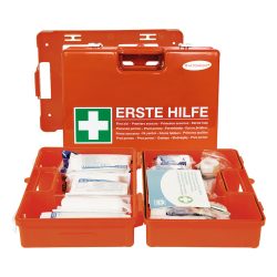 Közepes elsősegély-felszerelés DIN 13 169 szerinti tartalommal