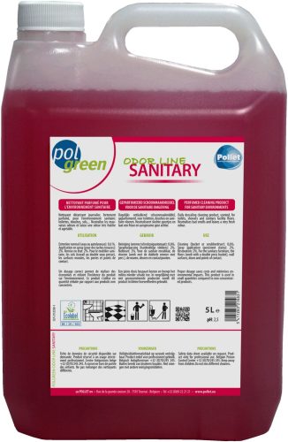 Polgreen Odor Line Sanitary 5L, ecolabel gyümölcsös illatú szantitertisztító mindennapos használatra
