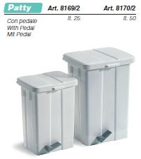 PATTY műanyag hulladékgyűjtő, 25l, fedővel, pedállal